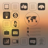 business infographic with unfocused background N240