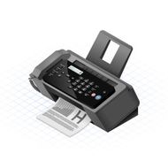 Isometric Fax Machine Vector Illustration