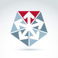 Vector abstract icon with five arrow symbol design