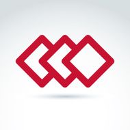 Complex geometric corporate element Three vector abstract red