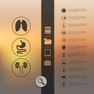 medicine infographic with unfocused background N99