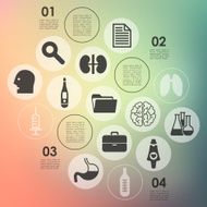 medical infographic with unfocused background N95
