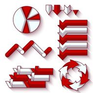 Vector set of arrows and diagram for infographic N2