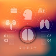 medical infographic with unfocused background N98