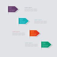 Vector colorful text box with steps trendy colors N5