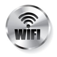 Circle Metal WIFI Button Icon N2