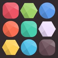 Flat Background Faceted Shapes for Icons