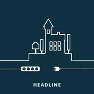 Concept electric circuit city Vector flat design N8