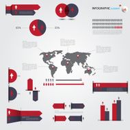 Basic infographics set and world map Vector Illustration