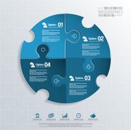 Abstract 3D puzzle infographic N41