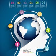 Infographics brain vector design template N7