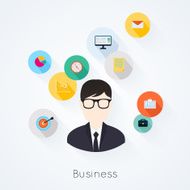 Business concept flat icons set N2