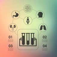 medical infographic with unfocused background N100