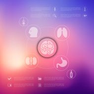 medical infographic with unfocused background N102