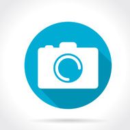 Flat Long Shadow Icon Of Photo Camera N2