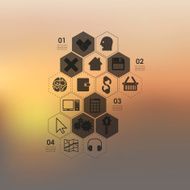 business infographic with unfocused background N258
