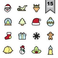 Christmas line icons set