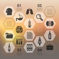 medical infographic with unfocused background N103