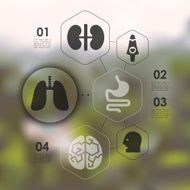 medical infographic with unfocused background N104