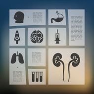 medical infographic with unfocused background N105