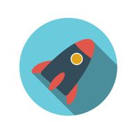 Flat Design Concept Rocket Vector Illustration With Long Shadow