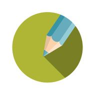 Flat Design Concept Pencil Vector Illustration With Long Shadow