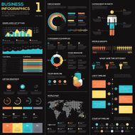 Business infographics vector elements in blue red and yellow