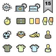 Soccer football Line icons set N2