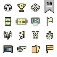 Soccer football Line icons set N3