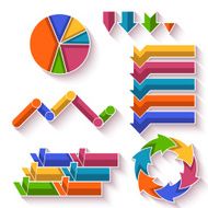 Vector set of arrows and diagram for infographic N3