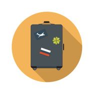 Flat Design Concept Suitcase Vector Illustration With Long Shado N3