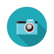 Flat Design Concept Camera Vector Illustration With Long Shadow N2