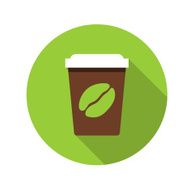 Flat Design Concept Coffee Vector Illustration With Long Shadow N2