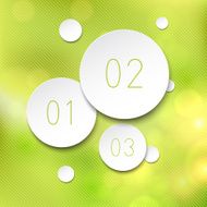 Paper round bubbles over green