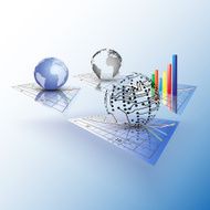Set of Progressive charts Abstract vector illustration