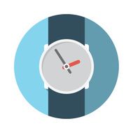 Flat Design Concept Wristwatch Vector Illustration With Long Sha