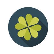 Flat Design Concept Clover Vector Illustration With Long Shadow