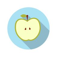 Flat Design Concept Apple Vector Illustration With Long Shadow N2