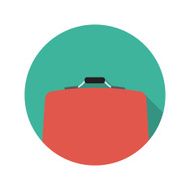 Flat Design Concept Suitcase Vector Illustration With Long Shado N4