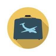 Flat Design Concept Suitcase Vector Illustration With Long Shado N5