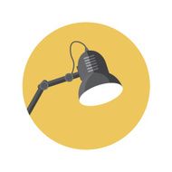 Flat Design Concept Lamp Vector Illustration With Long Shadow N2