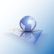Globe world on the chart Abstract vector illustration N2