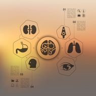 medical infographic with unfocused background N106
