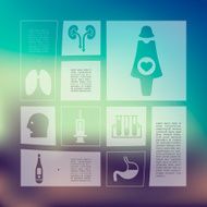 medical infographic with unfocused background N107