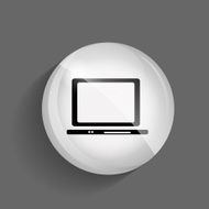 Computer Glossy Icon Vector Illustration