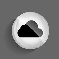 Cloud Glossy Icon Vector Illustration N2