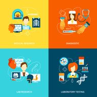 Medical tests icons flat N2