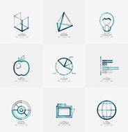 Minimal thin line design web icon set N33