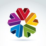 Vector abstract checkmarks Geometric colorful symbol