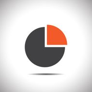 graph pie with one part vector icon N3